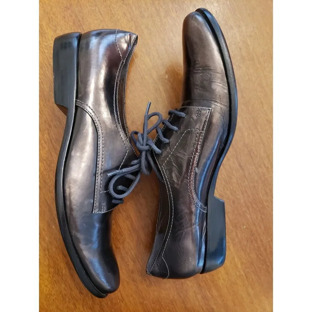 Pour La Victoire Leather Lace Up Oxford Shoes Metallic Copper Bronze 8‎ Derby